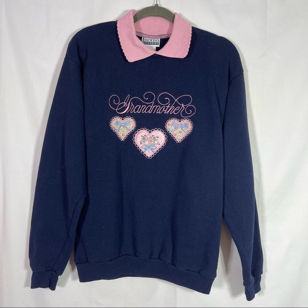 Vintage, Endless Designs Grandmother Embroidered Sweatshirt, Size Medium
